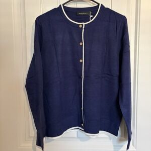 NWT MEROKEETY Long Sleeve  Button Up Sweater Women's M Cardigan